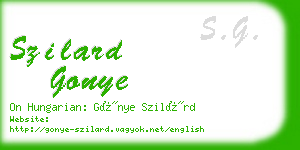 szilard gonye business card